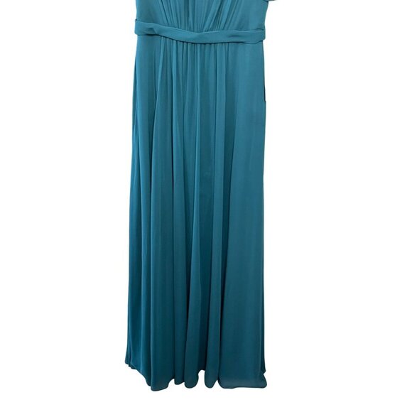 Azazie Daphne Bridesmaid Dress Peacock Teal Maxi Gown NWT Size A12 - Picture 7 of 16